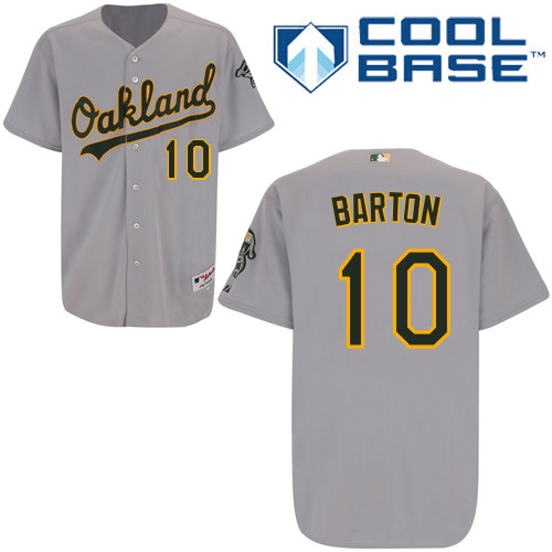 Daric Barton #10 Youth Baseball Jersey-Oakland Athletics Authentic Road Gray Cool Base MLB Jersey